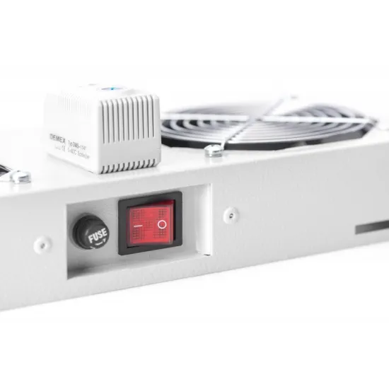 Digitus Roof VENTILATOR unit, wall mounting cabinets 2 fans, thermostat, switch, grey (RAL 7035)