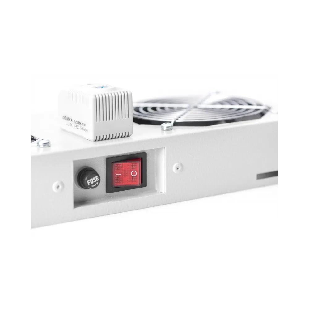Digitus Roof VENTILATOR unit, wall mounting cabinets 2 fans, thermostat, switch, grey (RAL 7035)