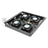 Digitus Roof ventilator unit, 4 fans, thermostat, switch, crni