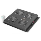 Digitus Roof ventilator unit, 4 fans, thermostat, switch, crni