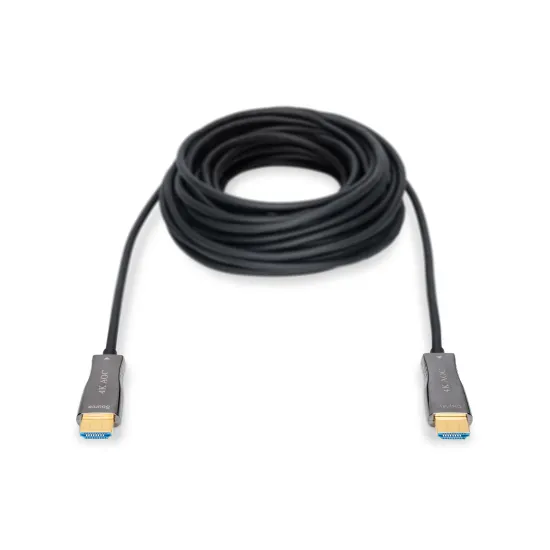 Digitus HDMI AOC hibridni-optički kabel, tip A M/M, 30m, UHD 4K@60Hz, CE, pozlaćeni, crni