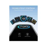 100W GaN zidni brzi punjač, 3-porta (2x USB-C i 1x USB-A) sa USB-C M/M pletenim kablom, tamno sivi