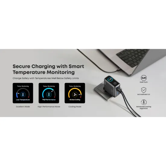 140W GaN zidni brzi punjač, 4-porta (3x USB-C, 1x USB-A) sa USB-C M/M pletenim kablom, tamno sivi