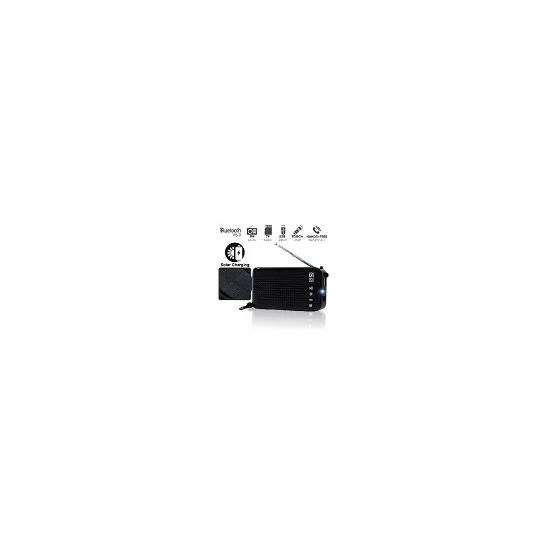 2GO-RDO 20, Bluetooth zvucnik, Ugradjeno SOLARNO punjenje, Lampa, BT v5.0, FM Radio, USB, Crni