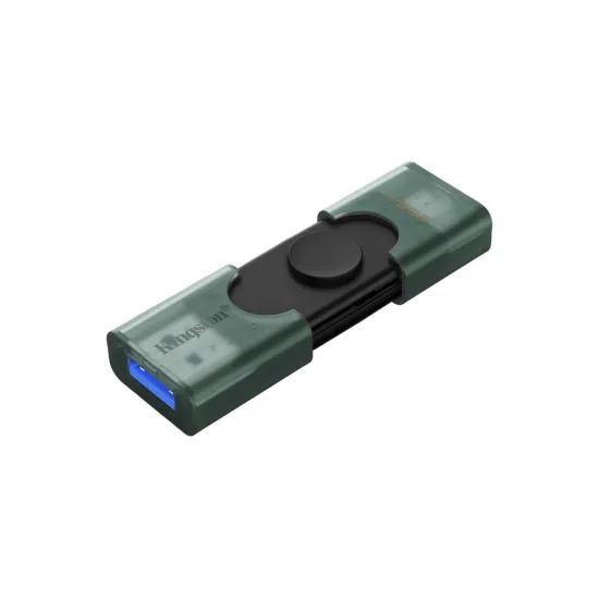 KINGSTON DataTraveler 256GB DUO USB Flash Drive, Type-A and USB Type-C, dual moving cap design