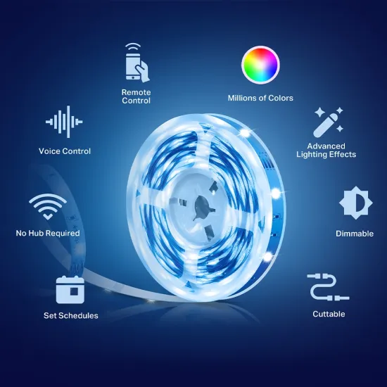 TP-LINK Tapo L900-5 Smart Wi-Fi Light Strip, 5m, 2.4 GHz, Multicolour, Dimmable, Voice Control