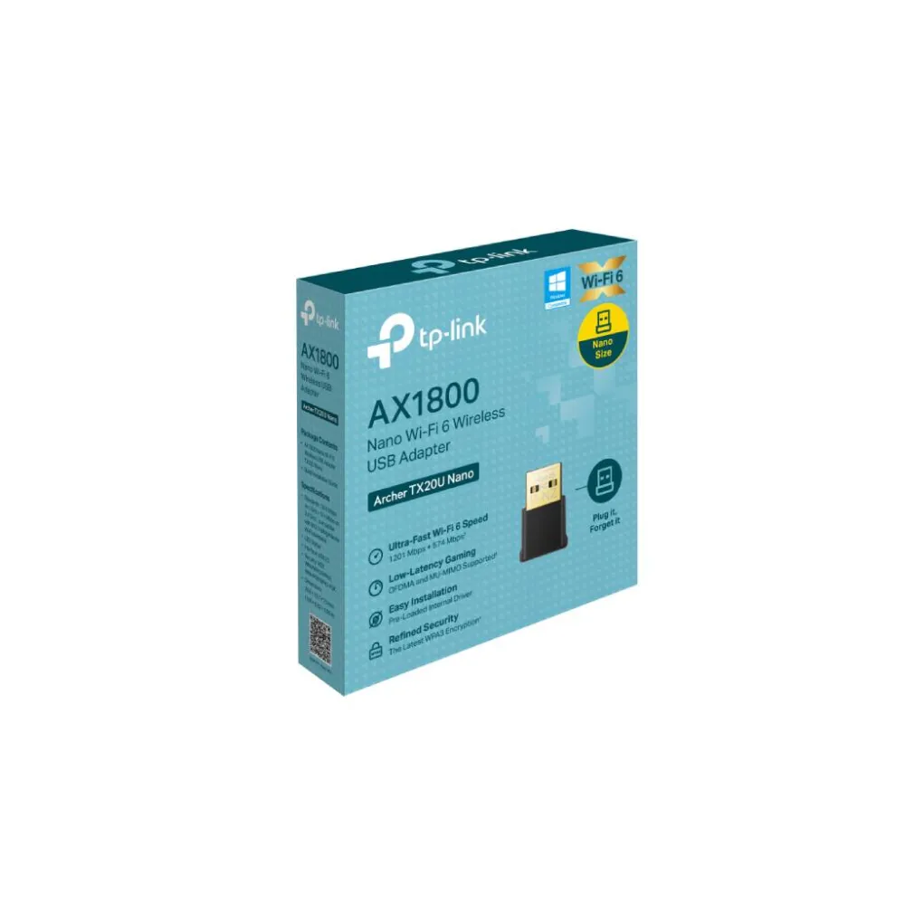 TP-LINK ARCHER TX20U NANO AX1800 Nano Wi-Fi 6 Dual Band Wireless USB Adapter