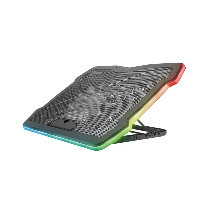 TRUST GXT 1126 AURA Multicolour-Illuminated Laptop Cooling Stand, Max. laptop size 17