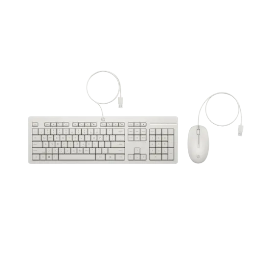 HP 225 Wired Mouse and KB G2 White