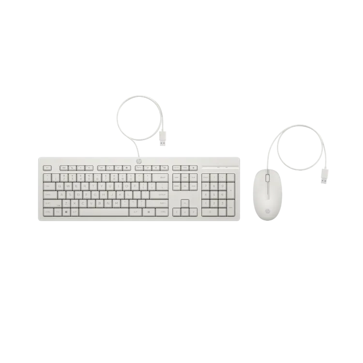 HP 225 Wired Mouse and KB G2 White