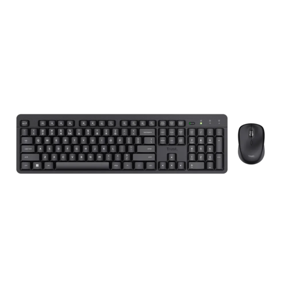 TRUST Ody II Silent Wireless Keyboard & Mouse set,US,Crna