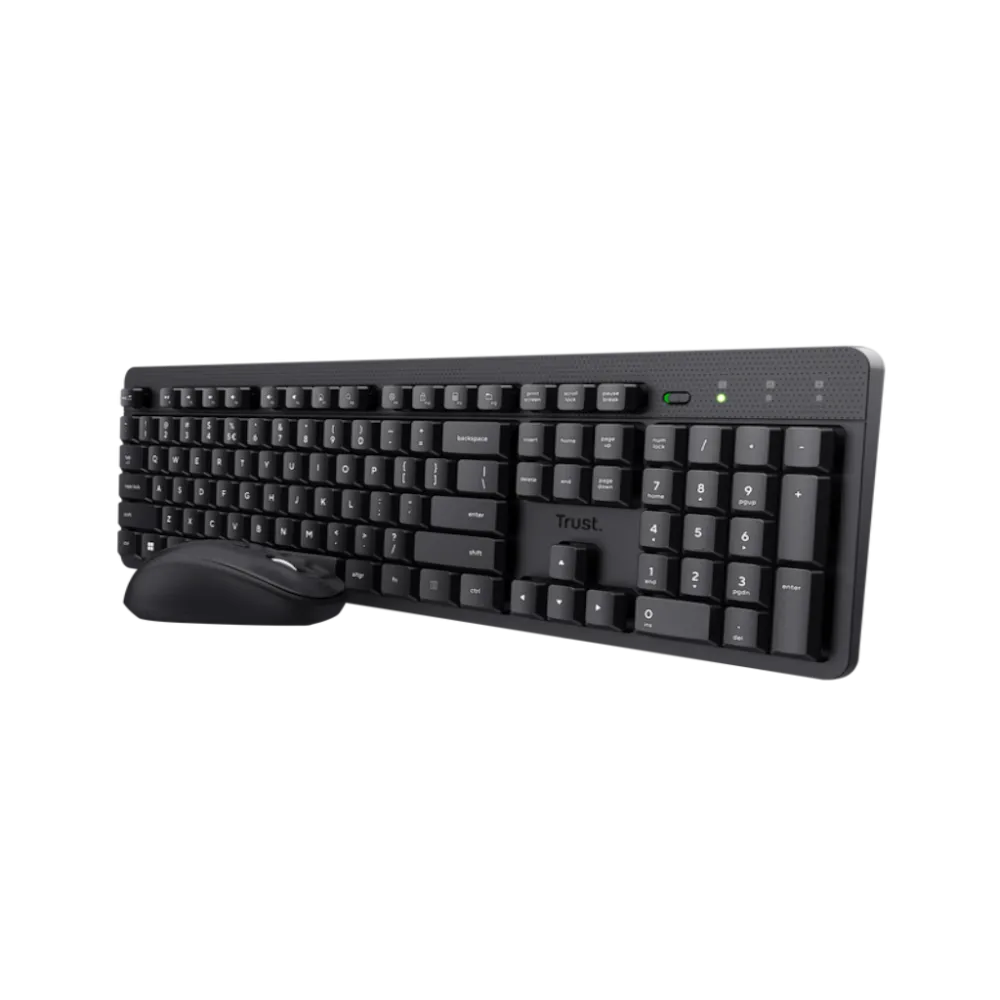TRUST Ody II Silent Wireless Keyboard & Mouse set,US,Crna
