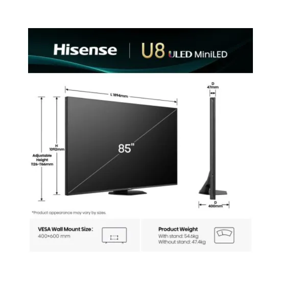 85 inča 85U8Q ULED Mini-LED 4K UHD Smart TV