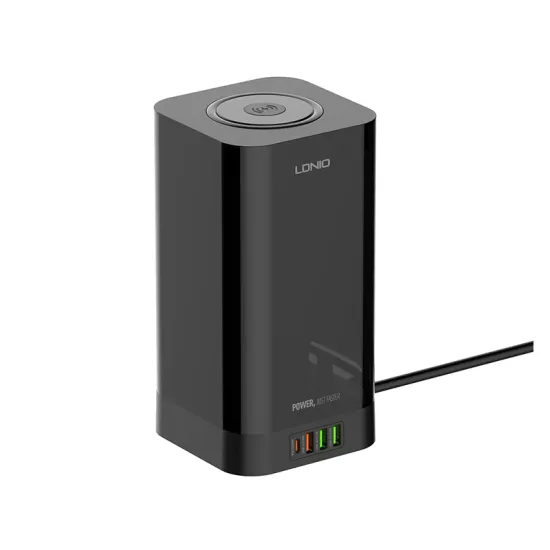 SEW4485 Kabl naponski produžni 3 x šuko + 2 x USB + 1 x Tip C + Wireless punjač 15W crni