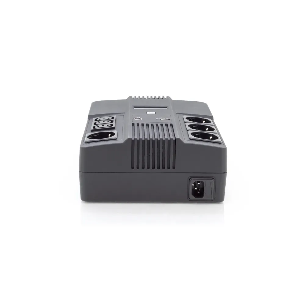 Digitus UPS All-in-One 600VA/360W, LED 12V/7Ah x1, 4x CEE 7/7,3x IEC C13, USB, RJ45