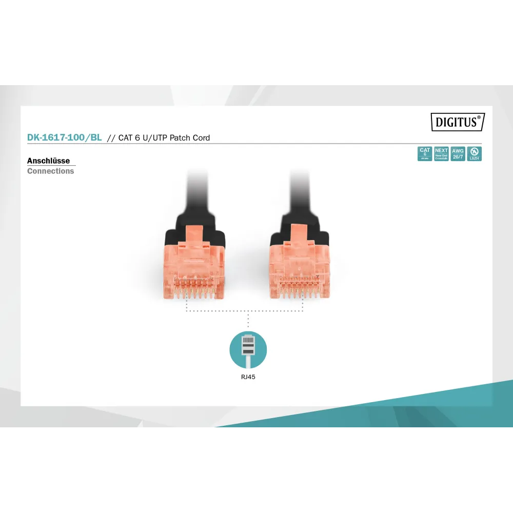 Digitus Kabl UTP patch CAT6 10m crni
