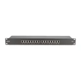 Digitus Patch panel puni, shielded 16-port, CAT 6, 1U, rack mount, crni