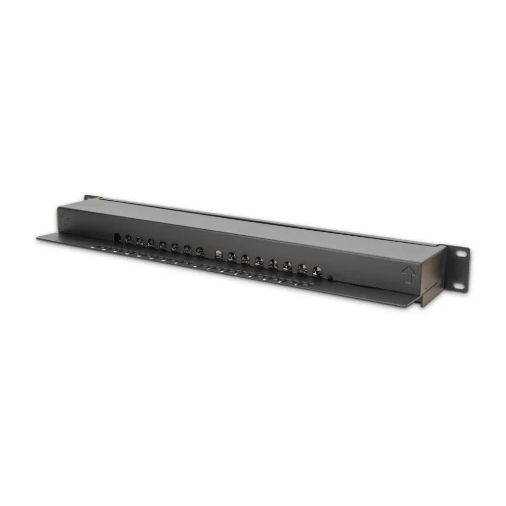 Digitus Patch panel puni, shielded 16-port, CAT 6, 1U, rack mount, crni