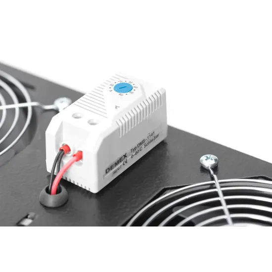 Digitus Roof VENTILATOR unit, wall mounting cabinets 2 fans, thermostat, switch, crni (RAL 7035)