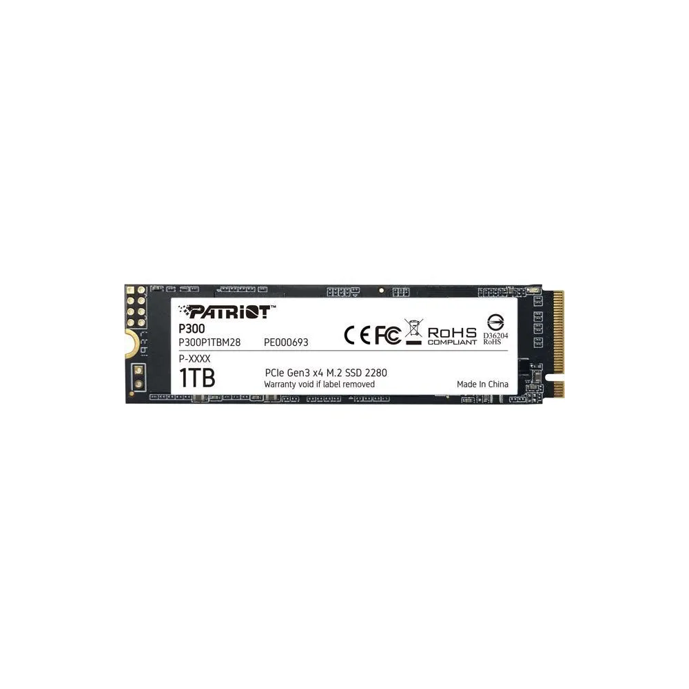Patriot SSD 1TB M.2 NVMe PCIe Gen3 x4 P300 (r/w: 2100/1650 MBs)