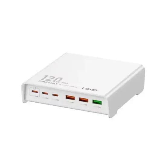 LDNIO Q605 120W 3* USB + 3* TIP C BIJELI