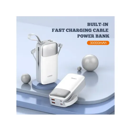 LDNIO 30000mAh PQ30 USB*2+TIP C+KABEL LIGHTNING TIP C BIJELA