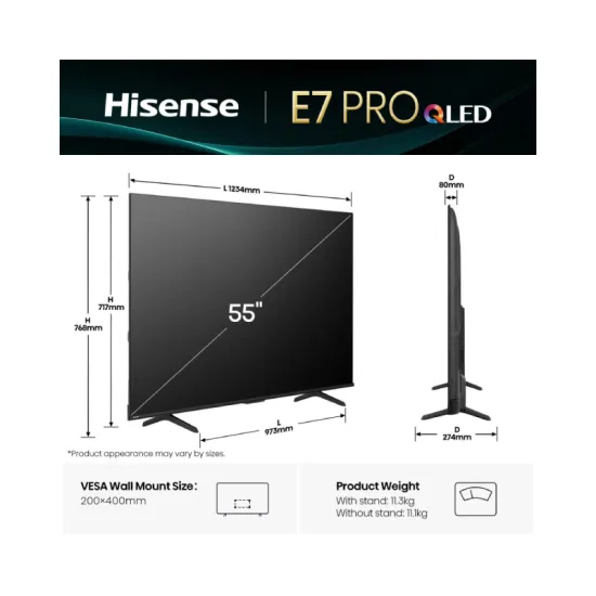 55 inča 55E7Q PRO QLED 4K UHD Smart TV