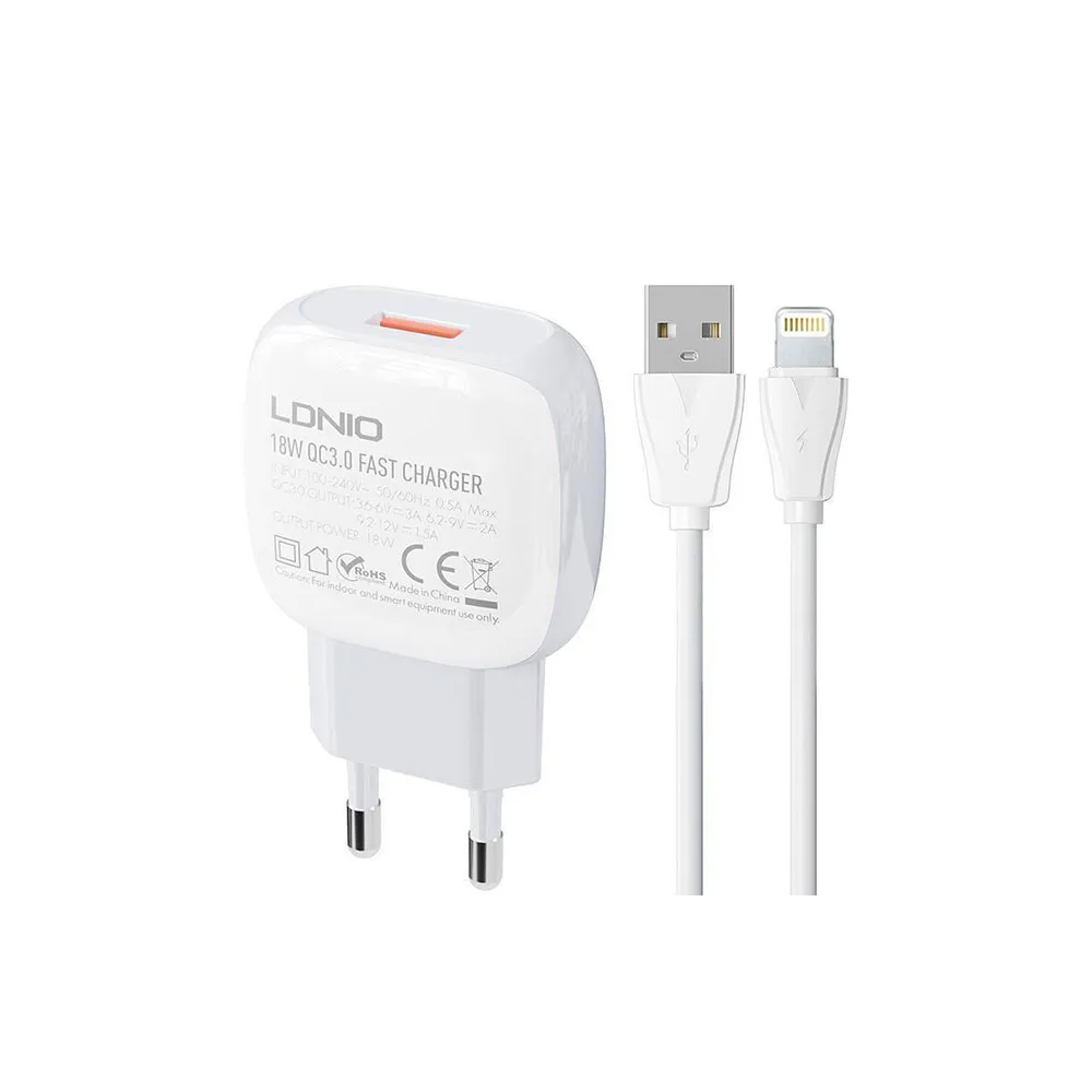 A1306Q QC 3.0 18W punjač + kabl za iPhone