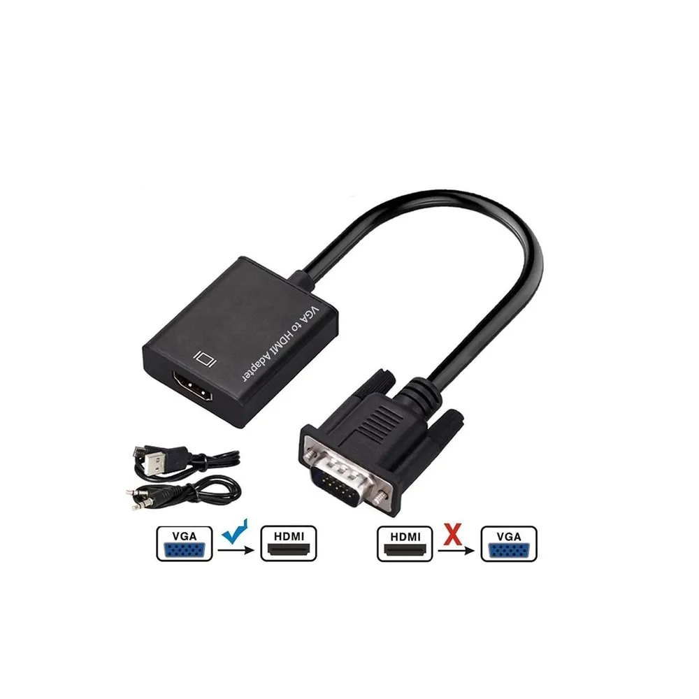 Adapter VGA na HDMI (m/ž) + Audio kabl (m/m) + Micro USB kabl (m/m)