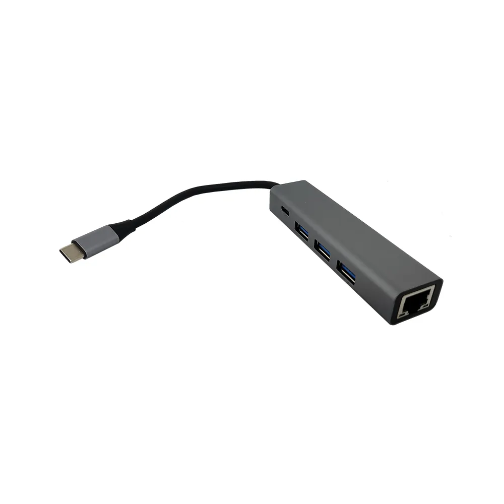Adapter-konvertor TIP C na 3xUSB 3.0+TIP C+RJ45