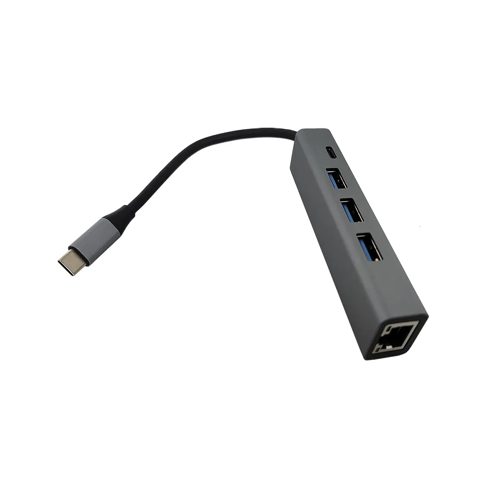 Adapter-konvertor TIP C na 3xUSB 3.0+TIP C+RJ45