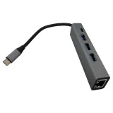 Adapter-konvertor TIP C na 3xUSB 3.0+TIP C+RJ45
