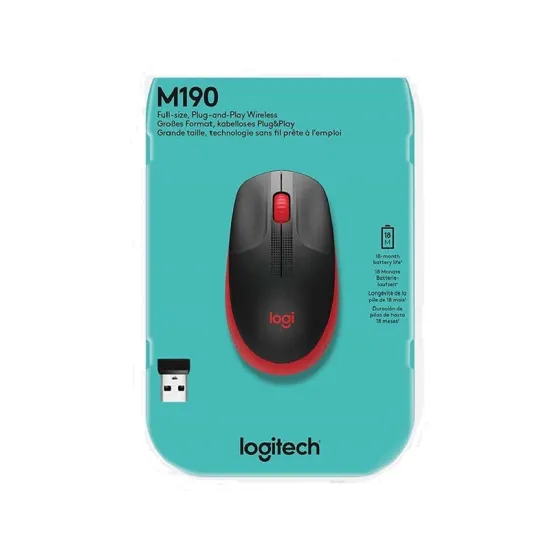 M190 Full-Size Wireless crveni miš
