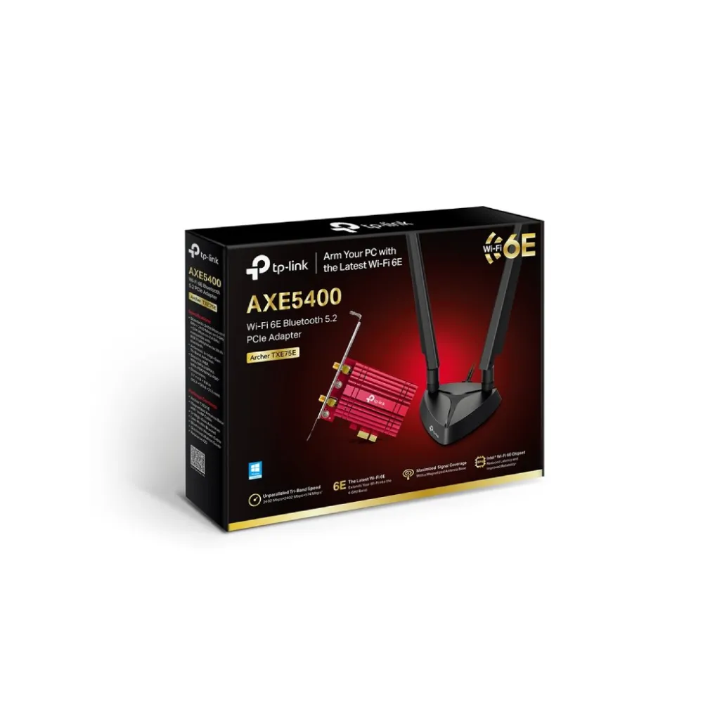 TP-LINK ARCHER TXE75E AXE5400 Wi-Fi 6E Bluetooth 5.3 PCIe Adapter