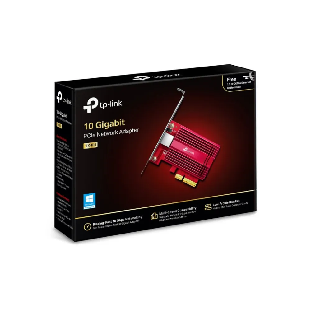 TP-LINK TX401 10 Gigabit PCI Express Network Adapter, Standard/Low-Profile Brackets