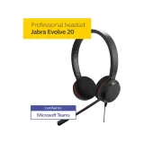 JABRA Evolve 20 MS Stereo Professional USB Headset, Noise-cancelling microphone