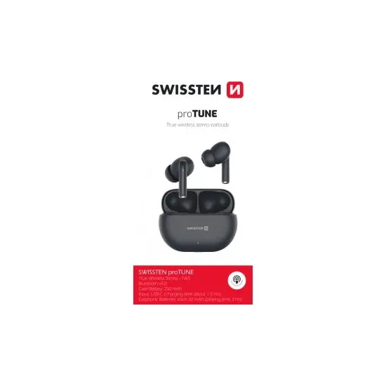 Swissten Slušalice Bluetooth TWS PRO TUNE Crne