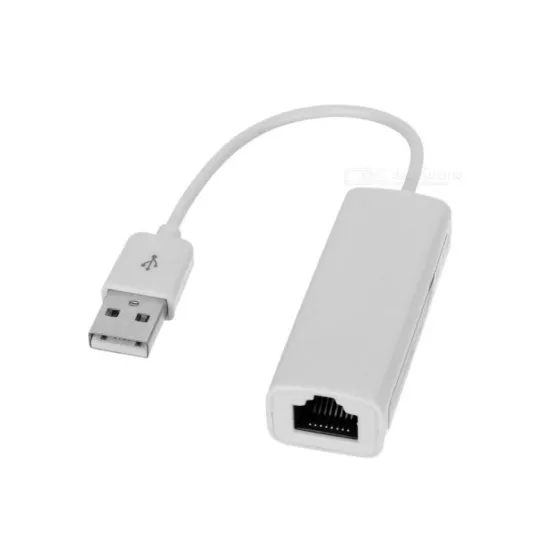 E-GREEN Mrežni adapter USB 2.0, 1x Fast Ethernet (10/100Mbps), USB-A (M) to RJ-45 (F), plug & play, external, white