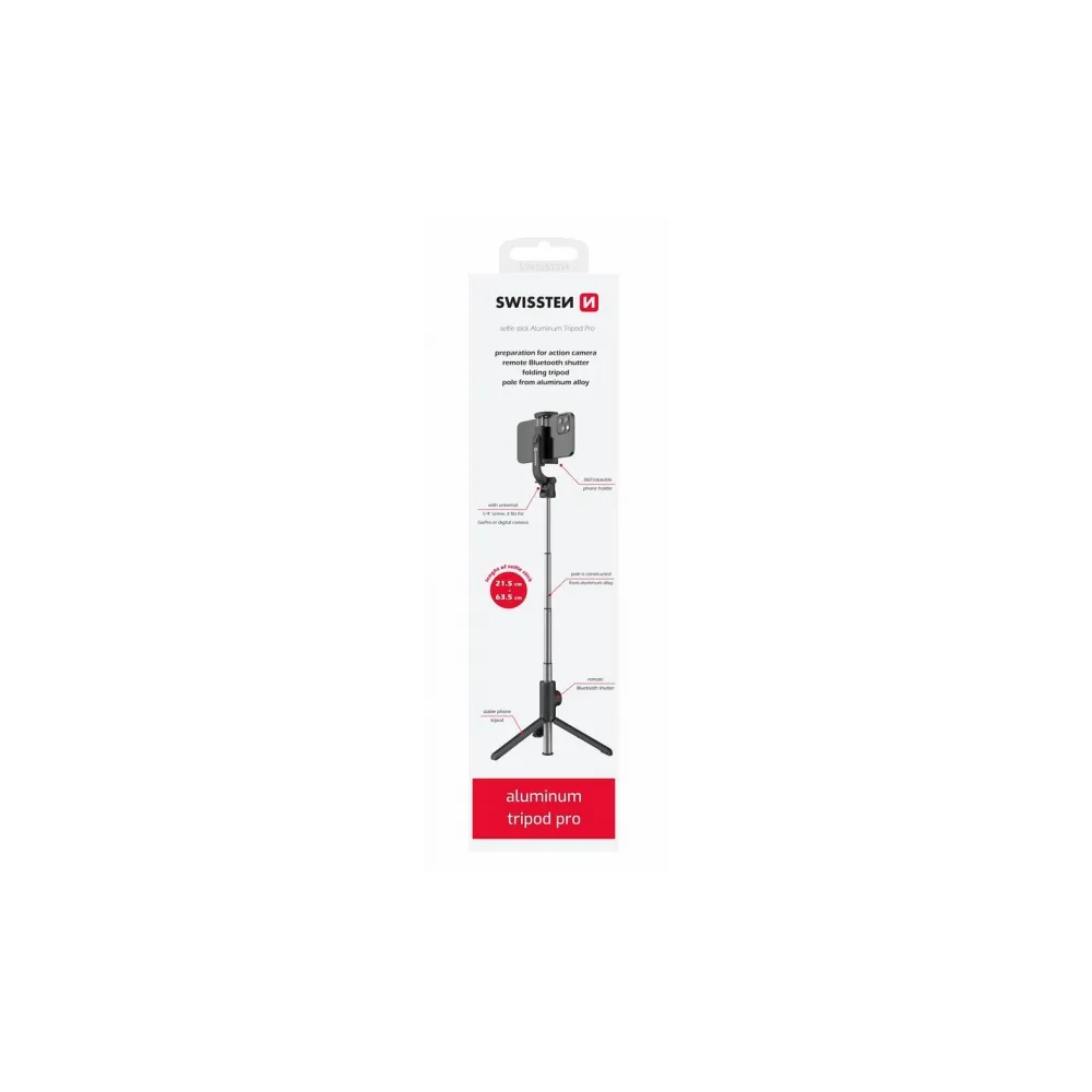 Swissten Tripod Pro Bluetooth Selfie Stick Aluminum