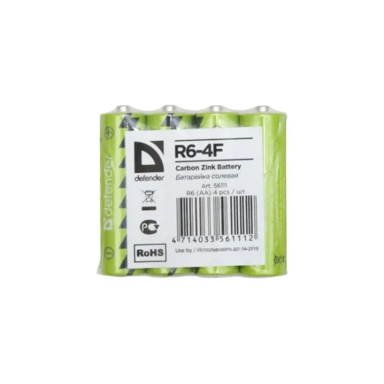 Defender Technology Carbon Zink AA batteries, 4 pcs.