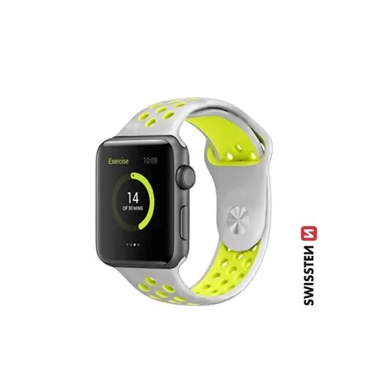 Swissten Nylon band for Apple watch, shiny green (42, 44, 45, 49) mm