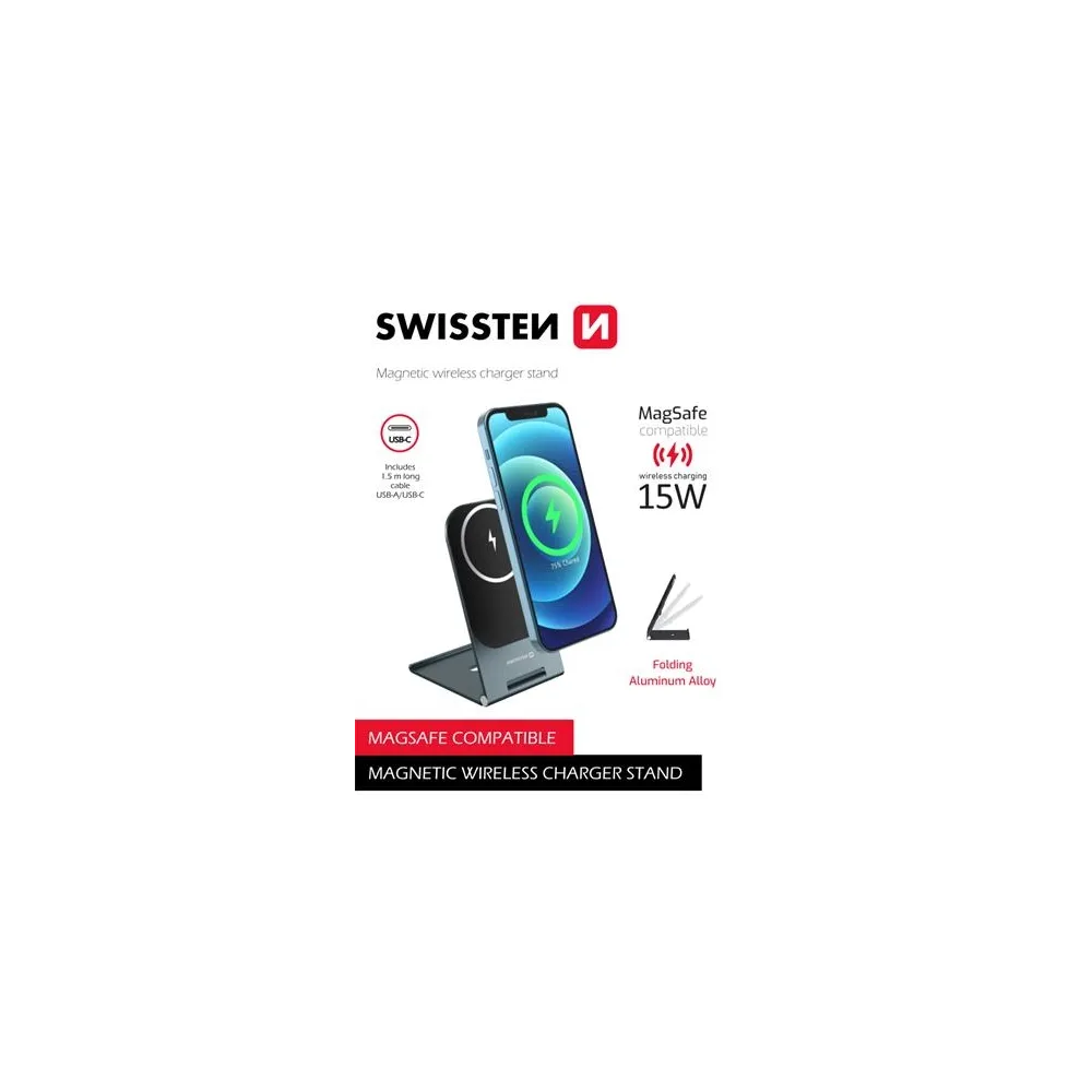 Swissten Charger wireless ultra thin (MagSafe compatible)