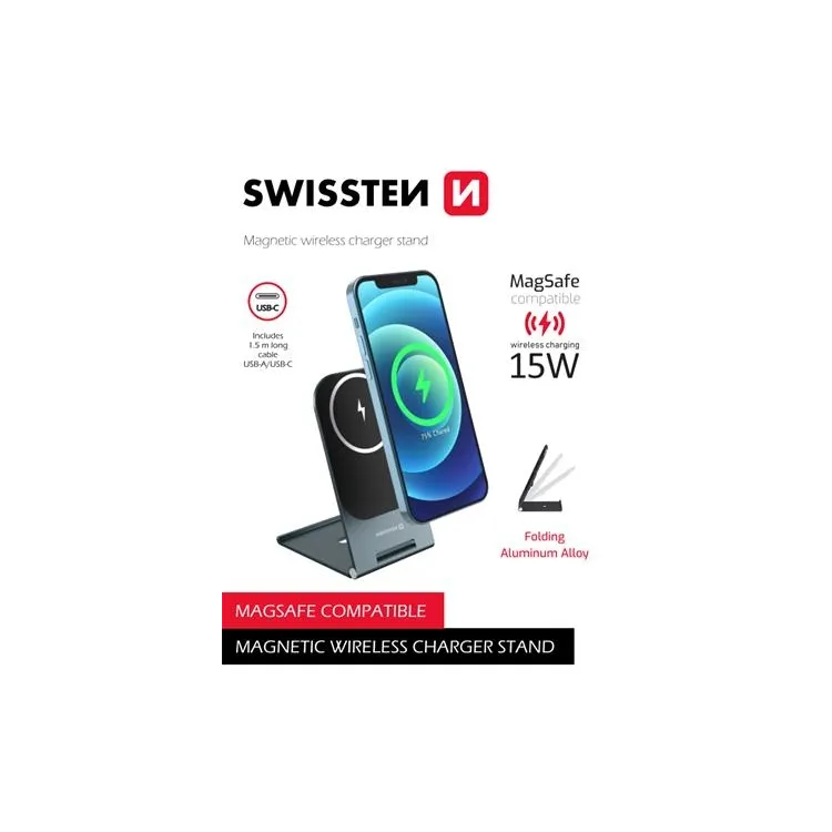 Swissten Charger wireless ultra thin (MagSafe compatible)