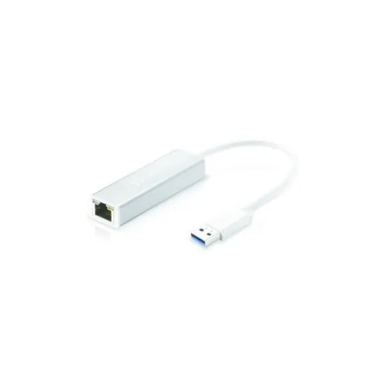 E-GREEN Mrežni adapter USB 3.0, 1x Gigabit Ethernet (1Gbps), USB-A 3.0 to RJ-45, plug & play, external, white