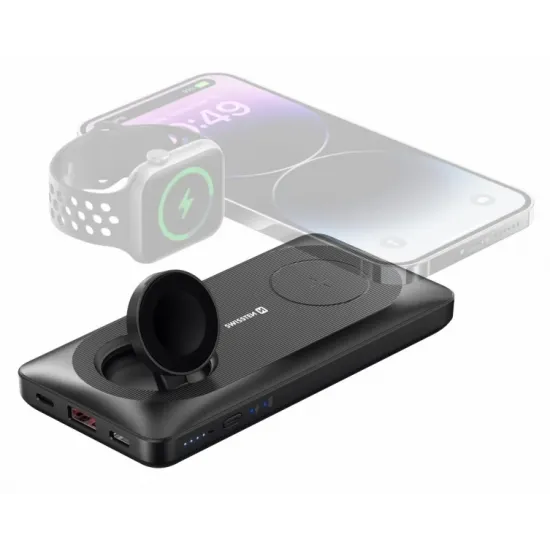 Swissten Power bank 10000 mAh 2in1 For Apple Watch and Magsafe