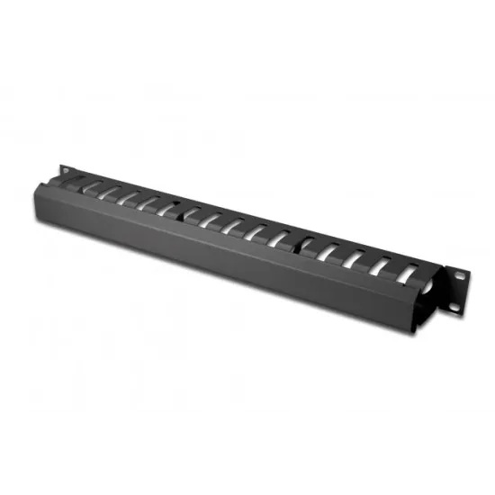 Digitus 1U cable management cage detachable rear plate, 44x483x68 mm, black