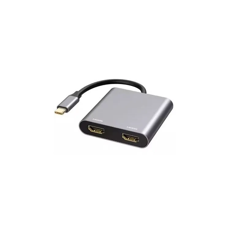 E-GREEN Adapter USB 3.1 tip C (M) - 2 x HDMI + USB 3.0
