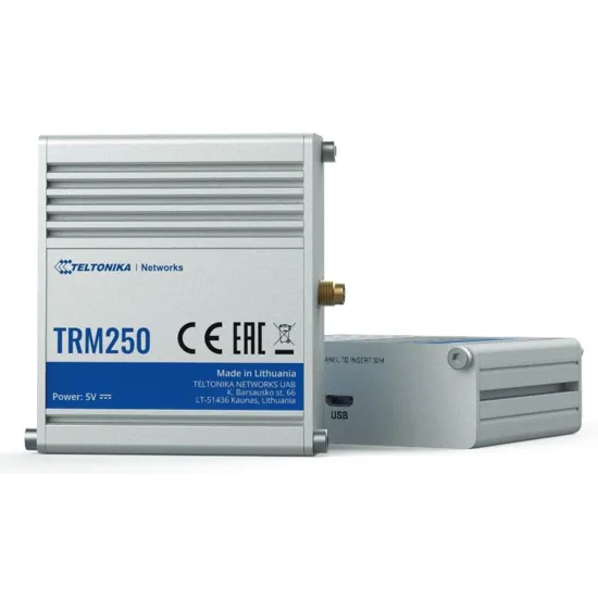 Teltonika Industrial Rugged 4G LTE Modem TRM250, Connectivity (4G/LTE (Cat M1), NB-IoT, 2G), 1x SIM slot,1 x SMA for LTE, 1x mic