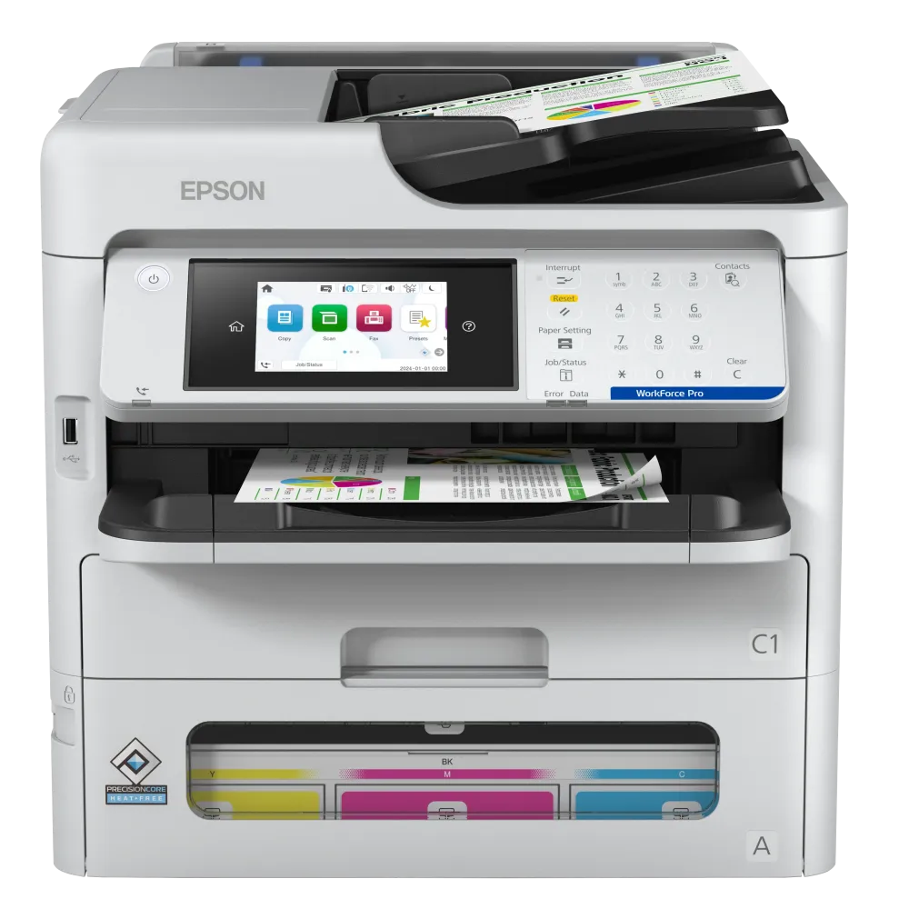 Epson MFP WorkForce Pro EM-C800RDWF (RIPS) 4 in 1 (A4 Color) --- (Print, Scan, Copy, Fax), WRLS, Duplex, ADF, Print 25/25 ppm, F