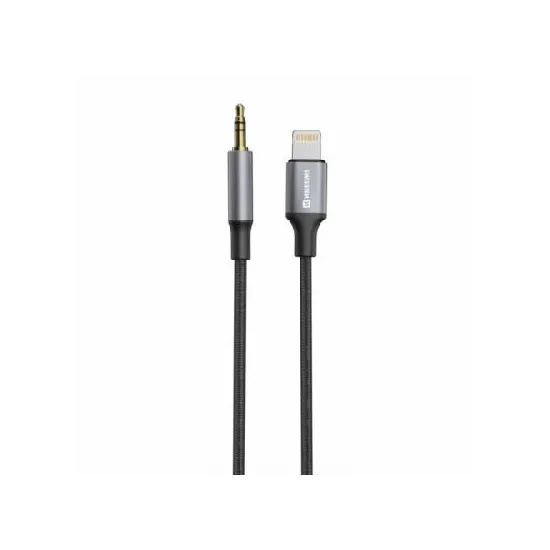 Swissten Audio adapter textile Lightning (male) / 3.5mm Jack (male) 1.5m Black